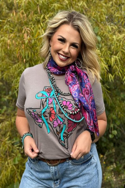 Texas True Threads Lauren's Floral Texas Tee - Cowtown Bling N Things