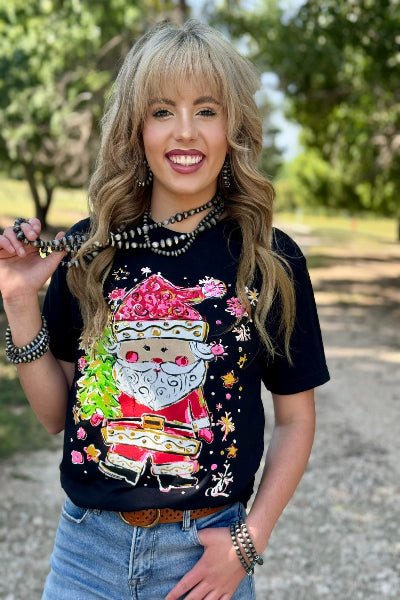 Texas True Threads Santa Claus Lane Tee – Holiday Graphic Tee - Cowtown Bling N Things
