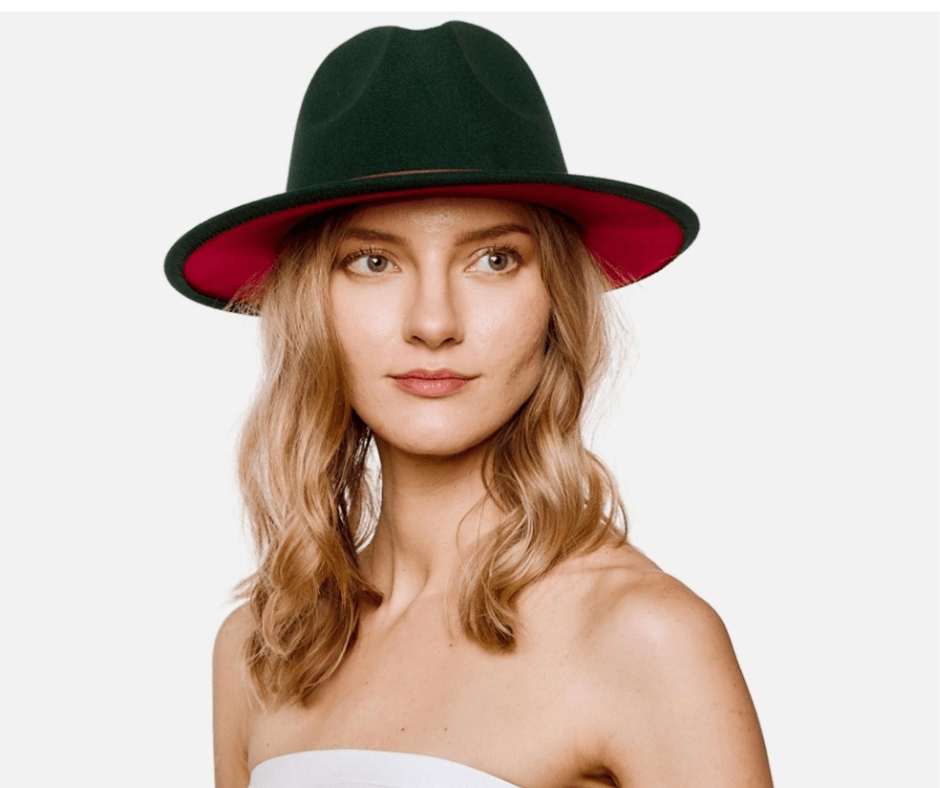 Two Tone Felt Wide Brim Hat - Cowtown Bling N Things
