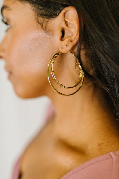 Two's a Party Double Hoop Earrings - Cowtown Bling N Things