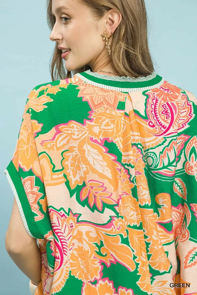 Umgee Abstract Print Oversized Top - Cowtown Bling N Things