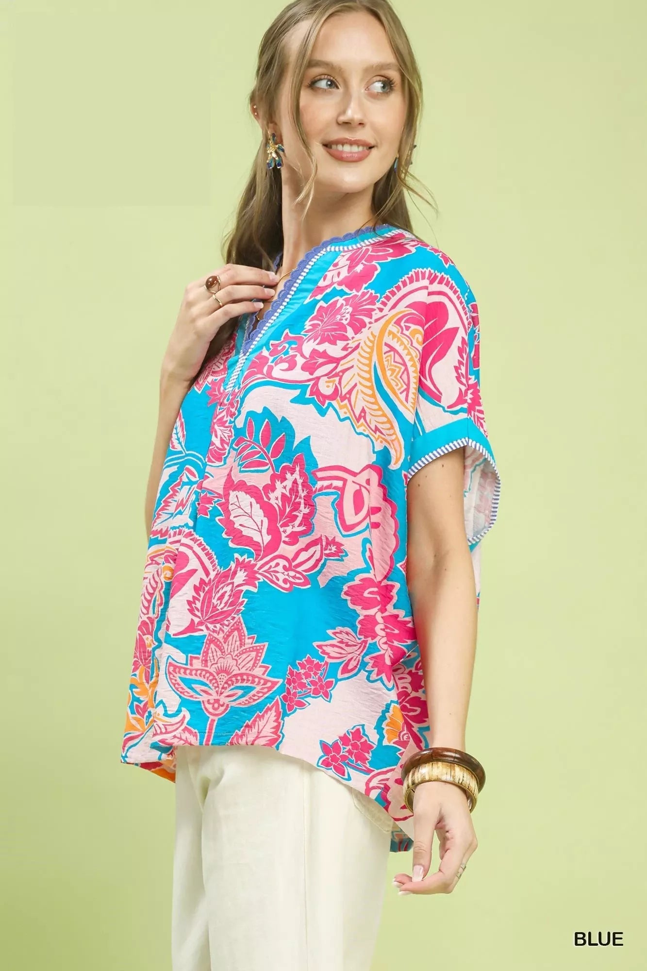 Umgee Abstract Print Oversized Top - Cowtown Bling N Things