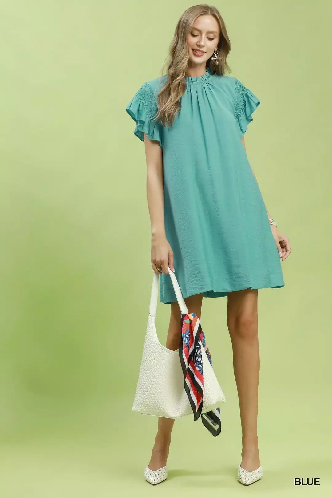 Umgee Ruffle Flutter Sleeve Dress - Cowtown Bling N Things