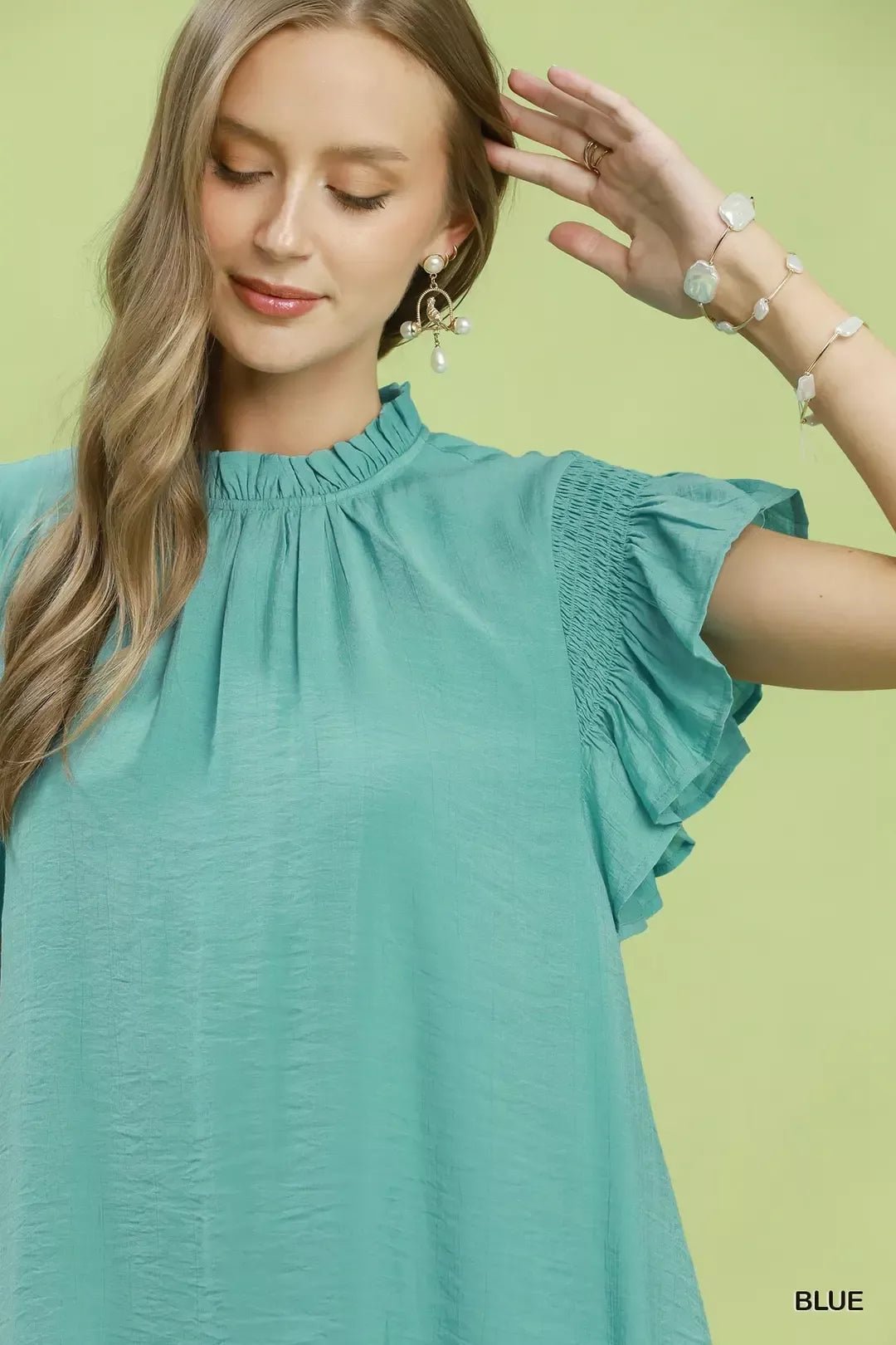 Umgee Ruffle Flutter Sleeve Dress - Cowtown Bling N Things