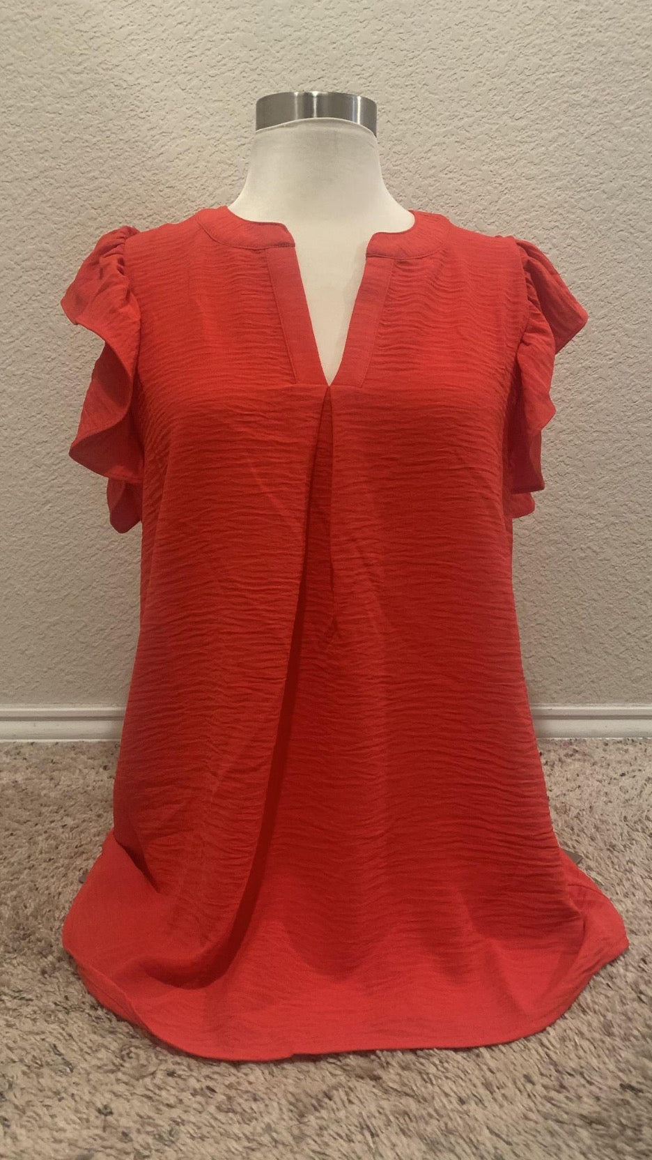 Woven Wool Ruffled Sleeve - High Top - Cowtown Bling N Things