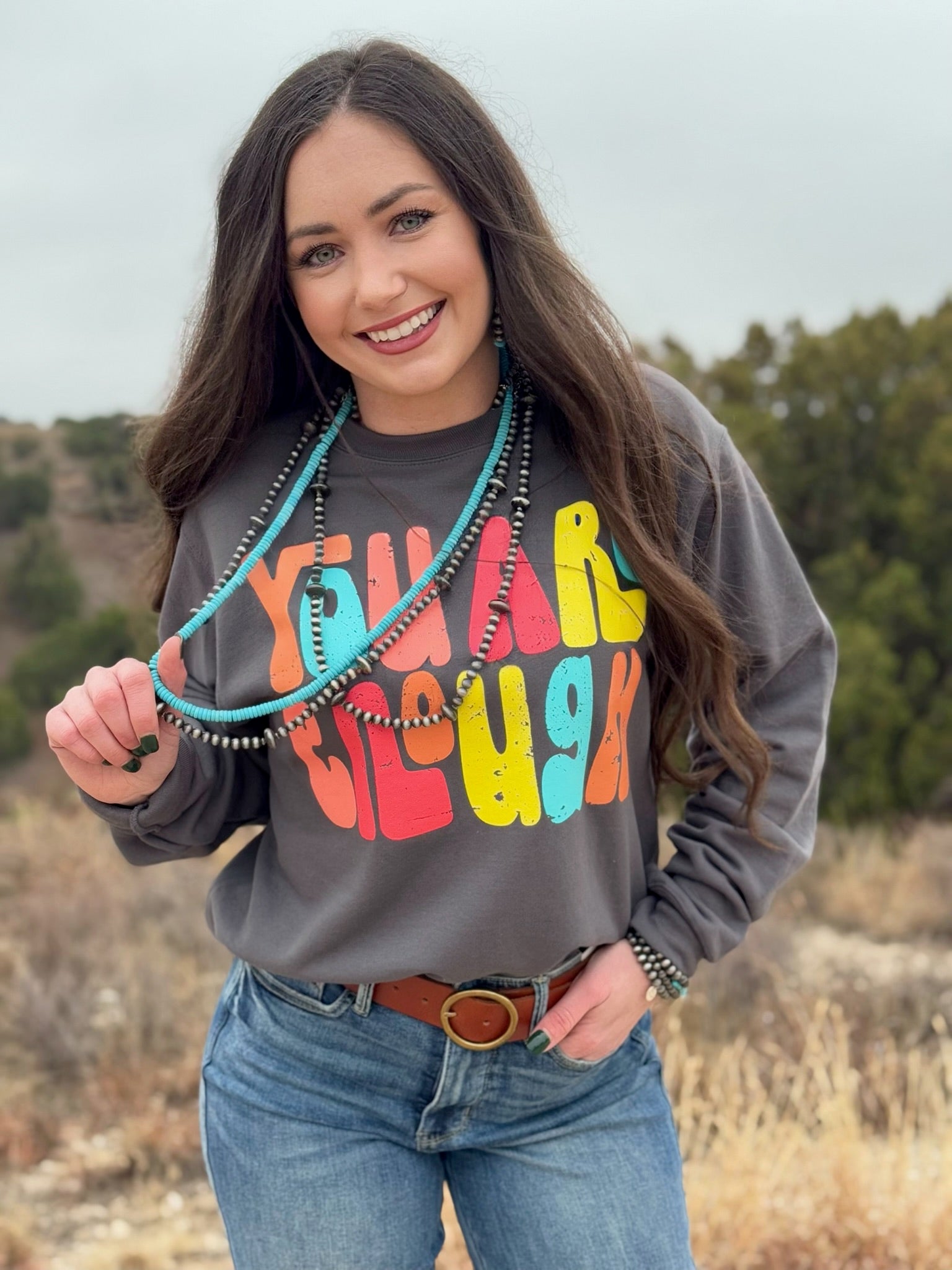 You Are Enough in Multicolor Ink Tee - Cowtown Bling N Things