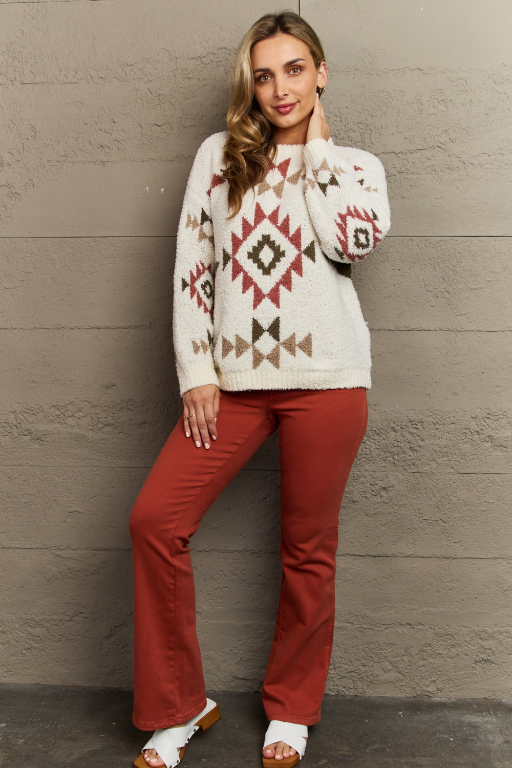 HEYSON Cozy Sunday Aztec Fuzzy Sweater - Cowtown Bling N Things