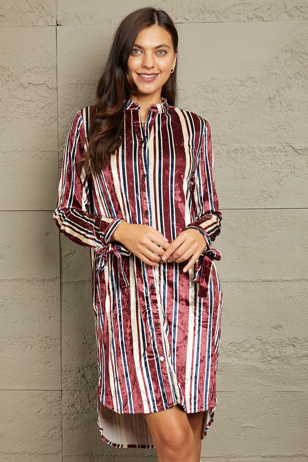 e.Luna Stripe Velvet Dress with Pockets - Cowtown Bling N Things