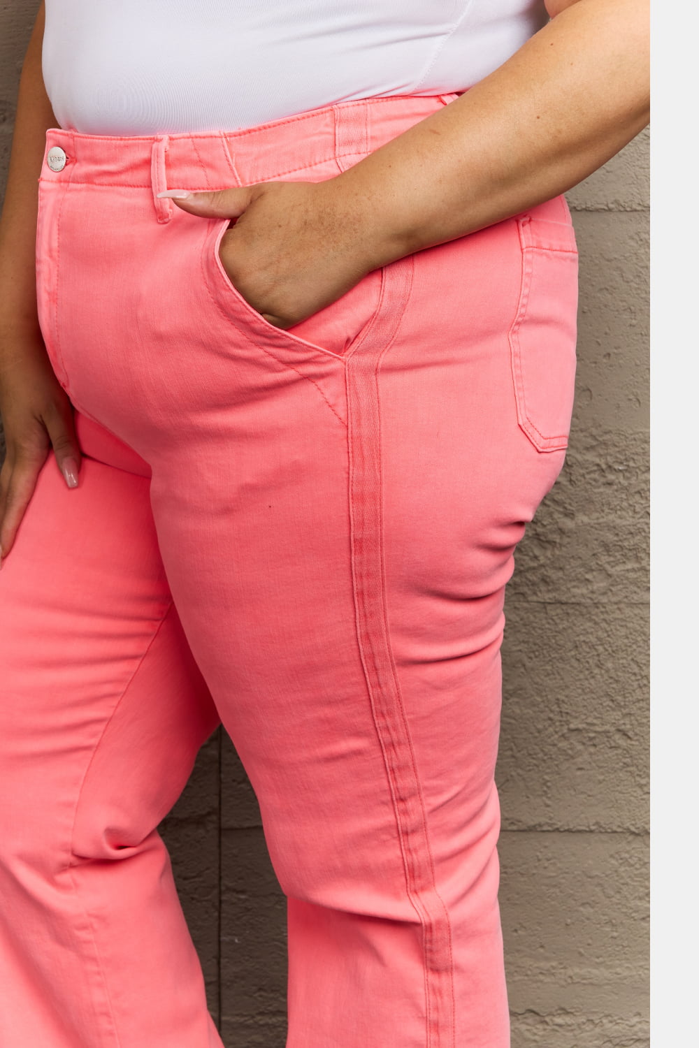 RISEN Kenya Full Size High Waist Side Twill Straight Jeans - Cowtown Bling N Things