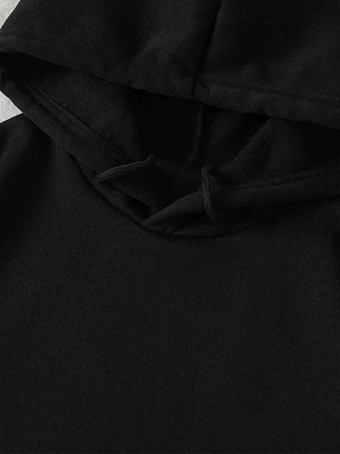 Graphic Drawstring Hoodie with Pocket - Cowtown Bling N Things