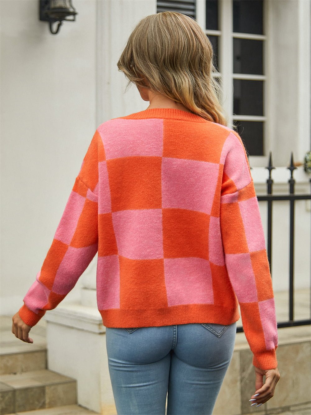 Plaid V - Neck Dropped Shoulder Cardigan - Cowtown Bling N Things
