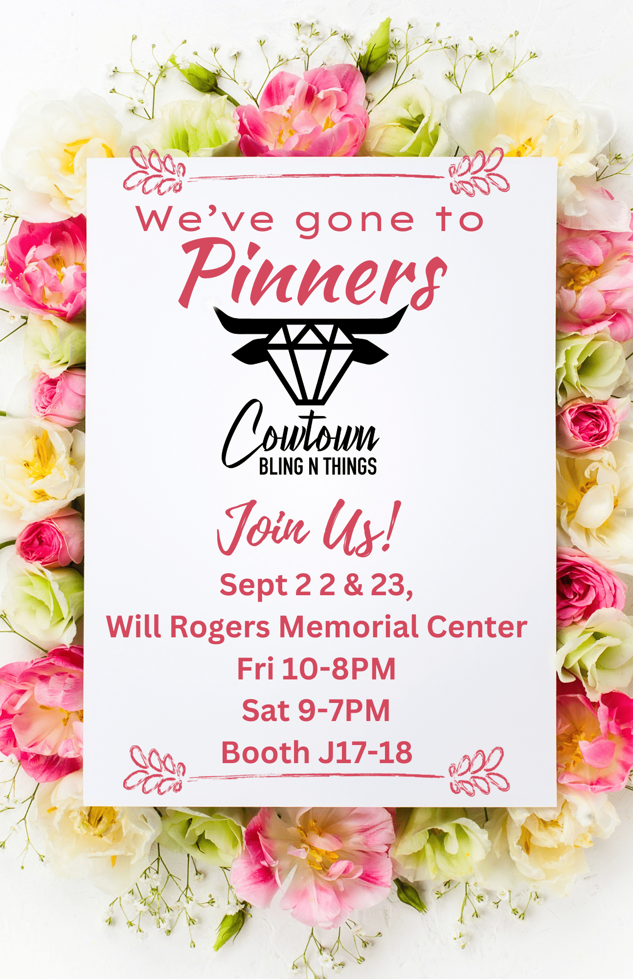 Come learn, create & connect at Pinners! - Cowtown Bling N Things