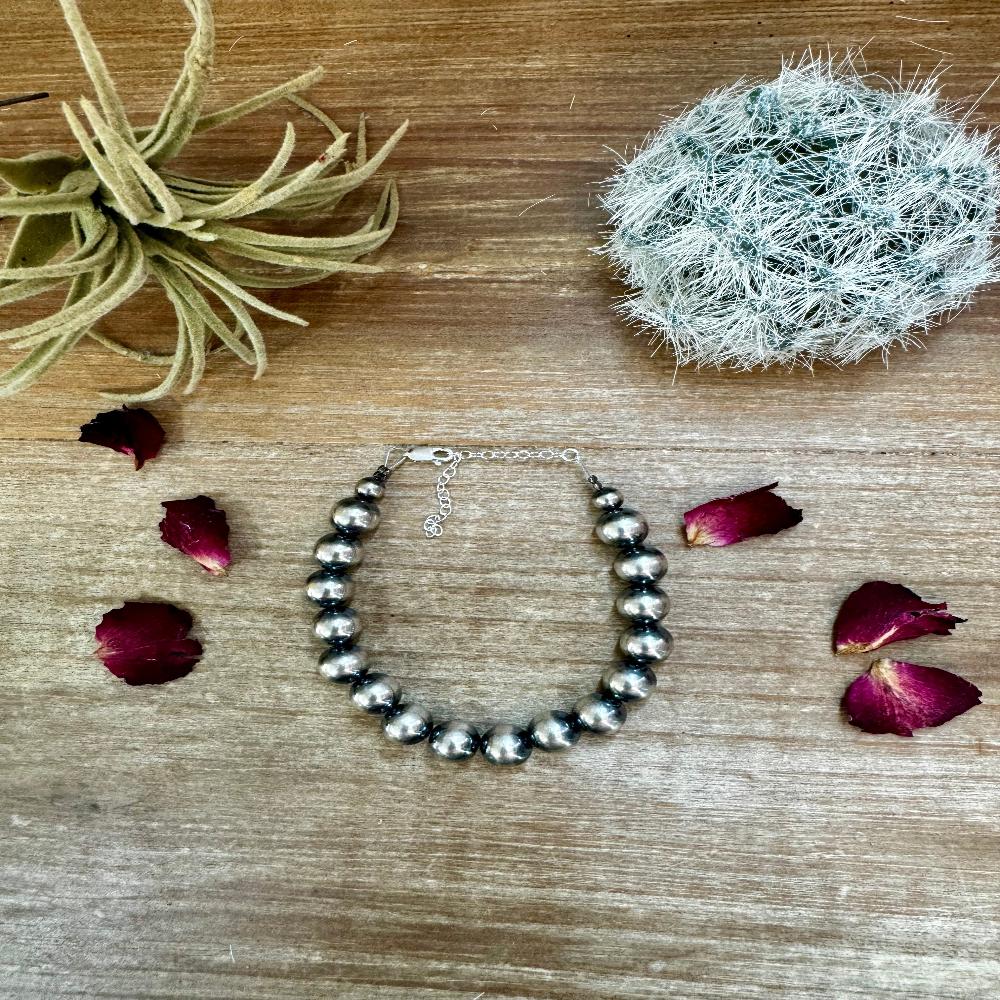 10 mm Sterling Silver Pearls bracelet - Made in the USA - Cowtown Bling N Things