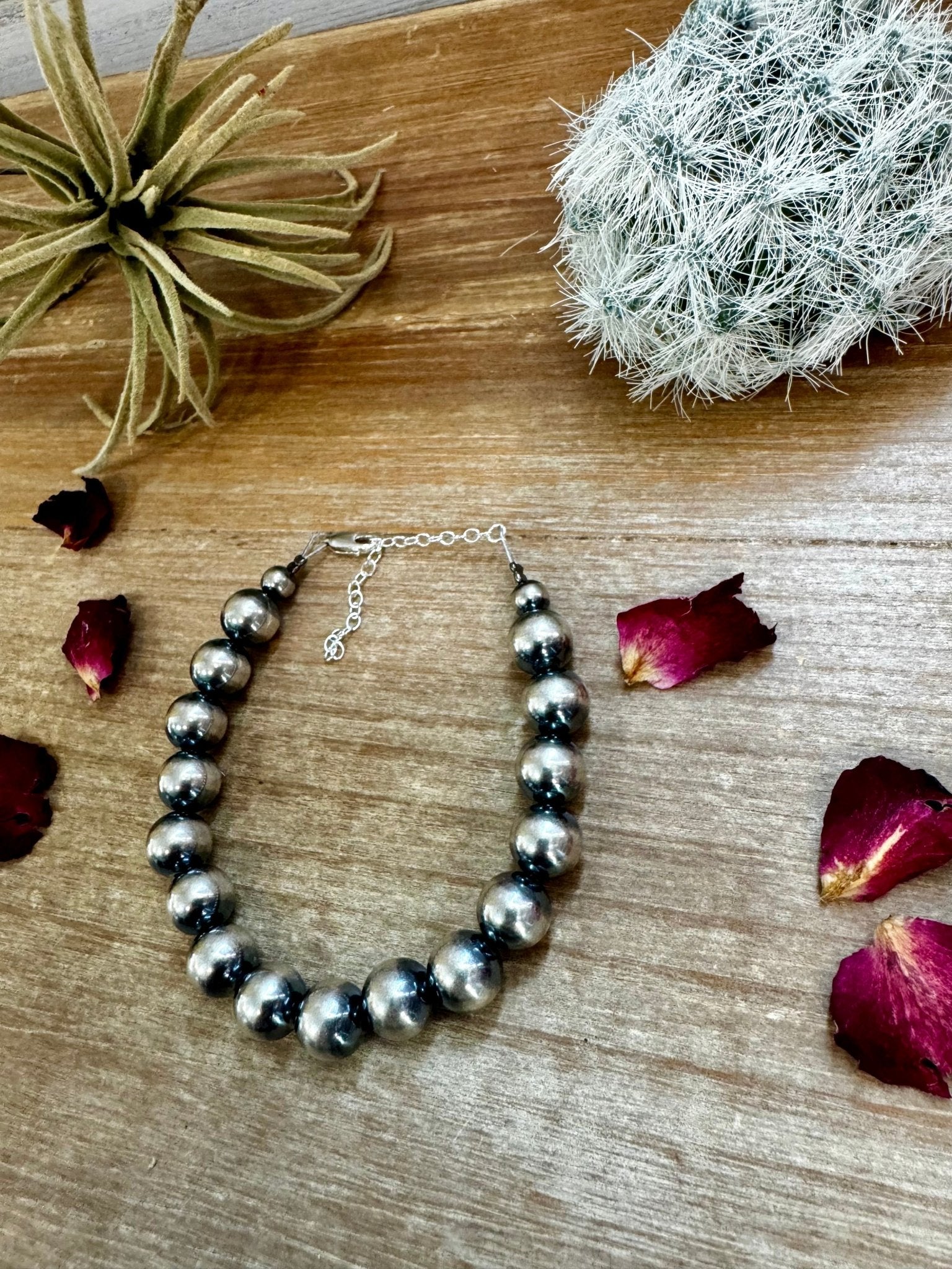 10 mm Sterling Silver Pearls bracelet - Made in the USA - Cowtown Bling N Things