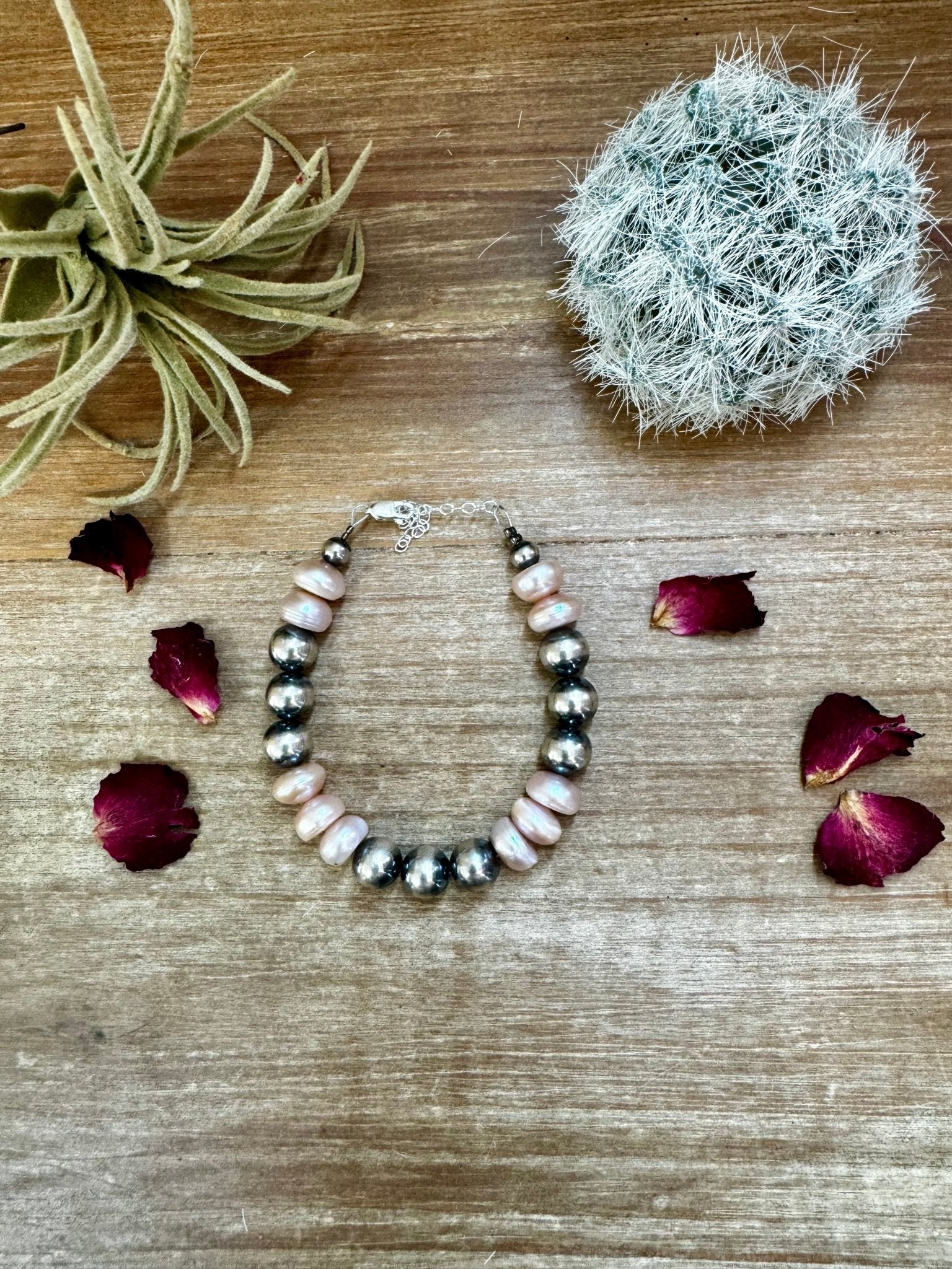 10 mm Sterling Silver Pearls bracelet with fresh water pearls - Made in the USA - Cowtown Bling N Things