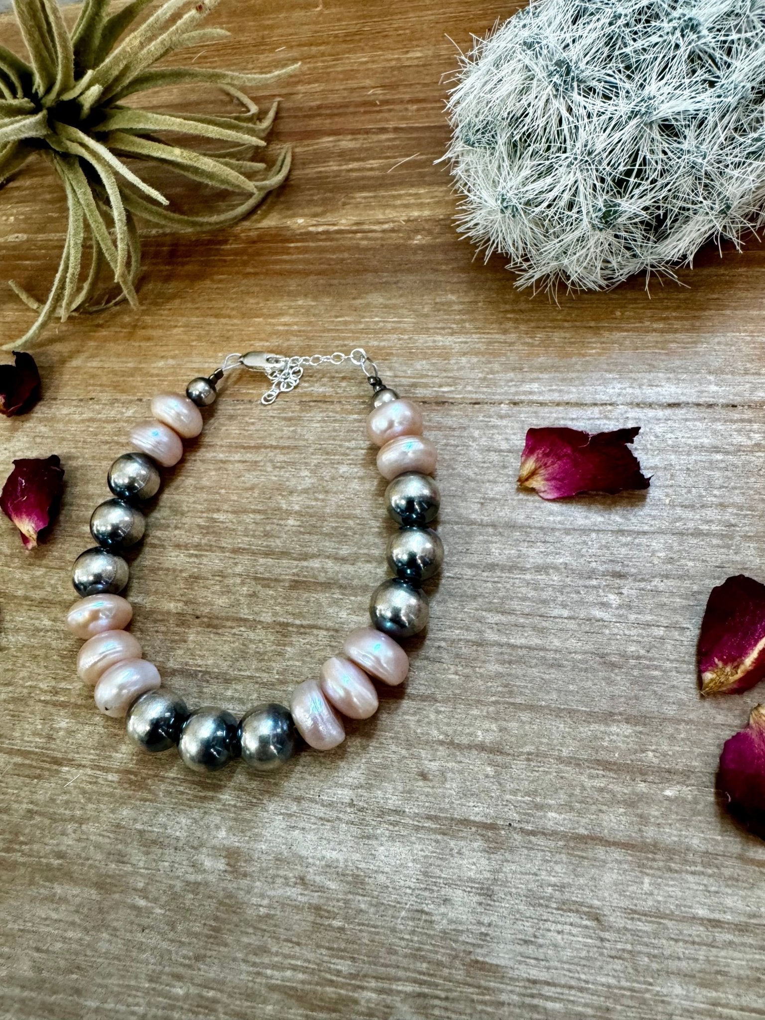 10 mm Sterling Silver Pearls bracelet with fresh water pearls - Made in the USA - Cowtown Bling N Things