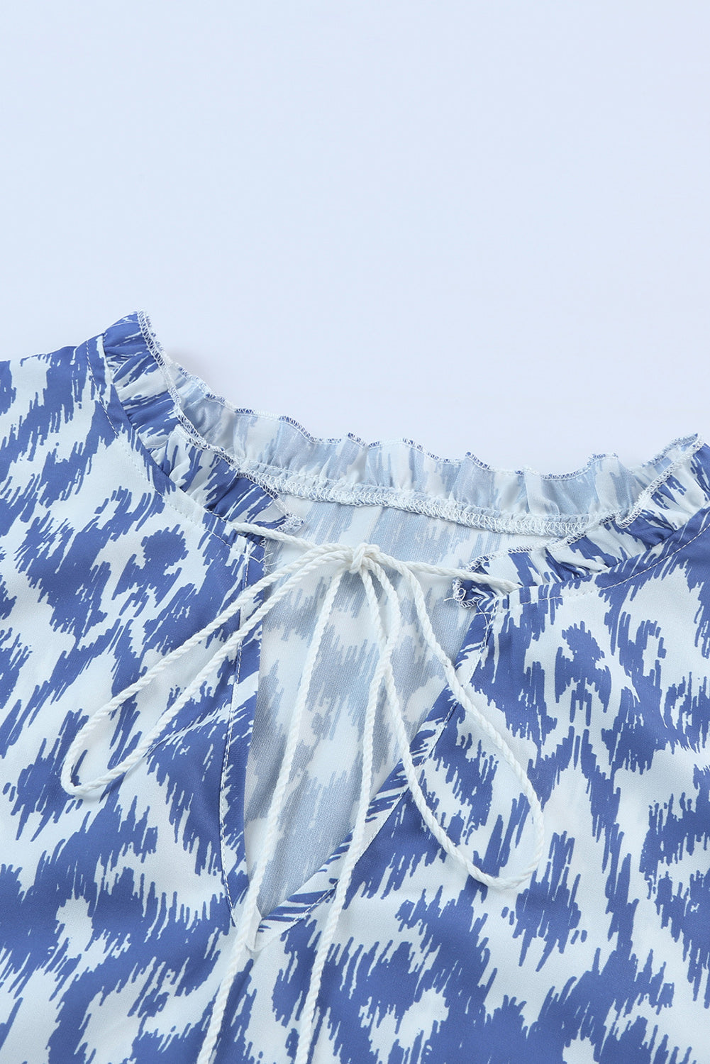Sky Blue Geometric Print Casual V Neck Maxi Dress - Cowtown Bling N Things