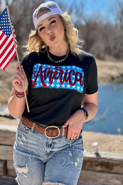 America graphic tee front view 1