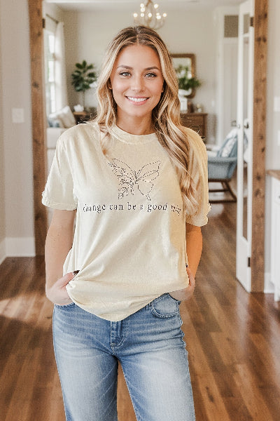 Comfort Colors | Change Can Be A Good Thing |Tee | Ivory | S-3XL