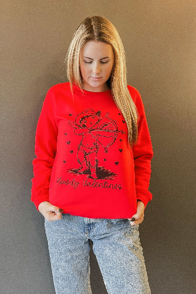 Port & Co |Howdy Valentines |  Sweatshirt | Red | S-3XL