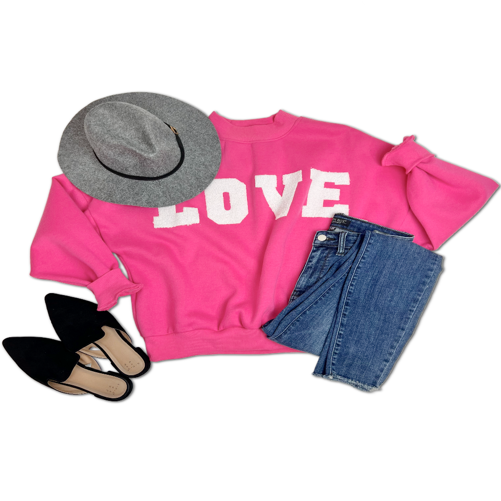 Favorite Girl |Love Chilly Weather | Sweatshirt | Hot Pink | S-L