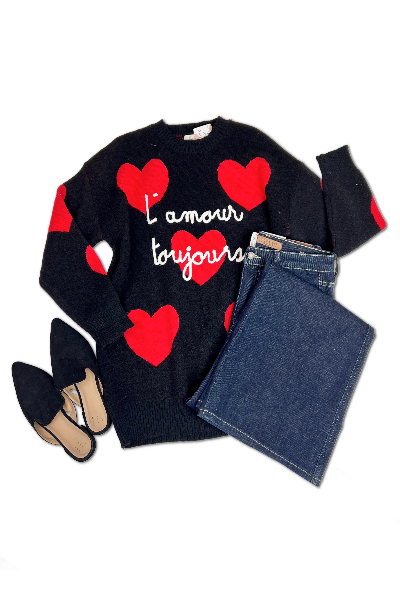 Jade By Jane |Love Always Sweater | Black | S-3XL