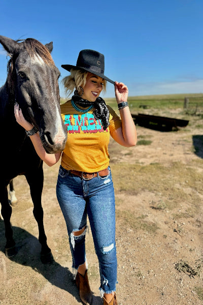 Texas True Threads | Western Amen Tee | Antique Gold | XS-3XL