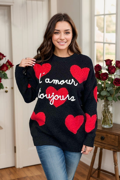 Jade By Jane |Love Always Sweater | Black | S-3XL