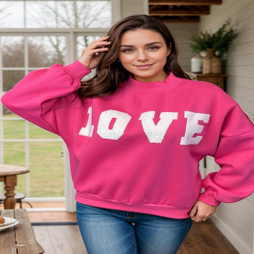 Favorite Girl |Love Chilly Weather | Sweatshirt | Hot Pink | S-L