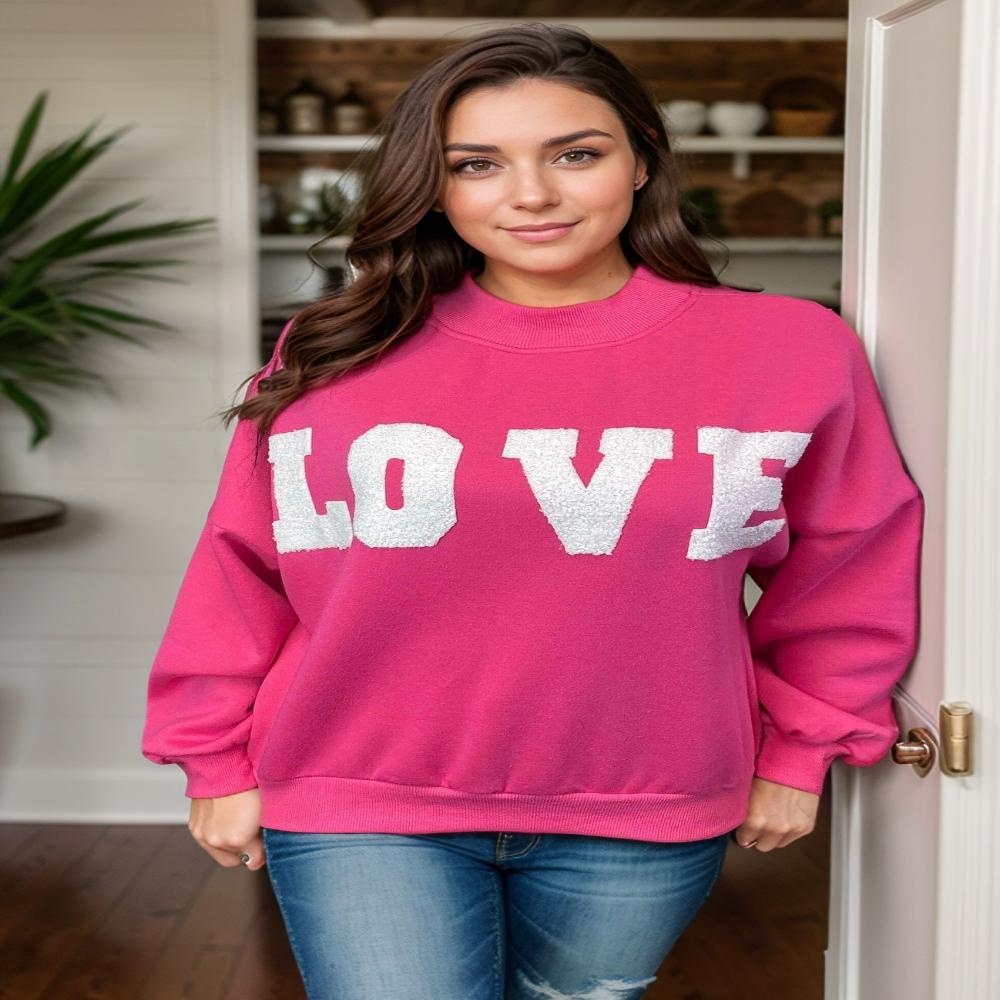 Favorite Girl |Love Chilly Weather | Sweatshirt | Hot Pink | S-L