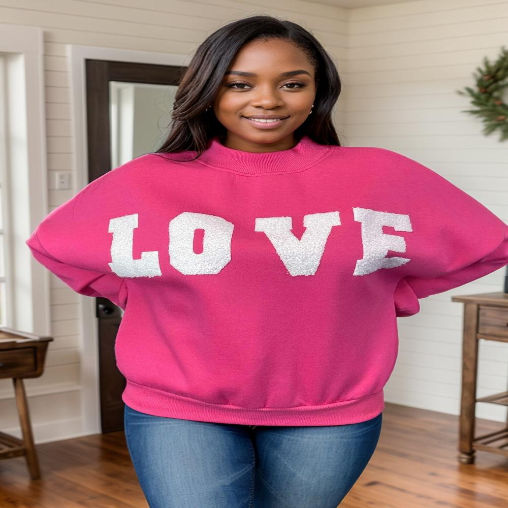 Favorite Girl |Love Chilly Weather | Sweatshirt | Hot Pink | S-L