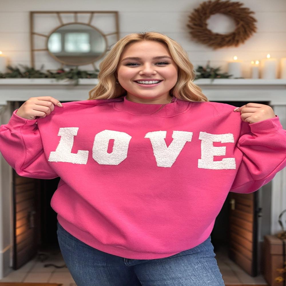 Favorite Girl |Love Chilly Weather | Sweatshirt | Hot Pink | S-L