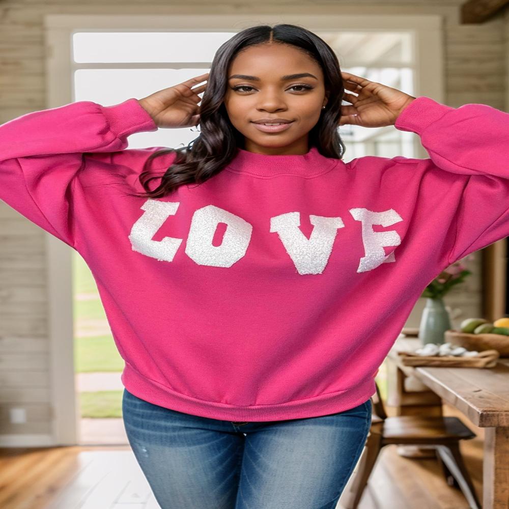 Favorite Girl |Love Chilly Weather | Sweatshirt | Hot Pink | S-L