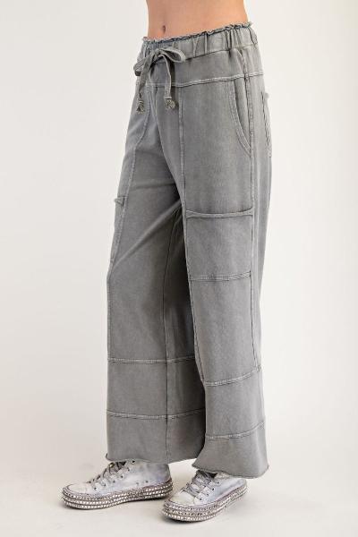 Easel|Mineral Washed Terry Knit| Pants| Rolling Stone| S-L