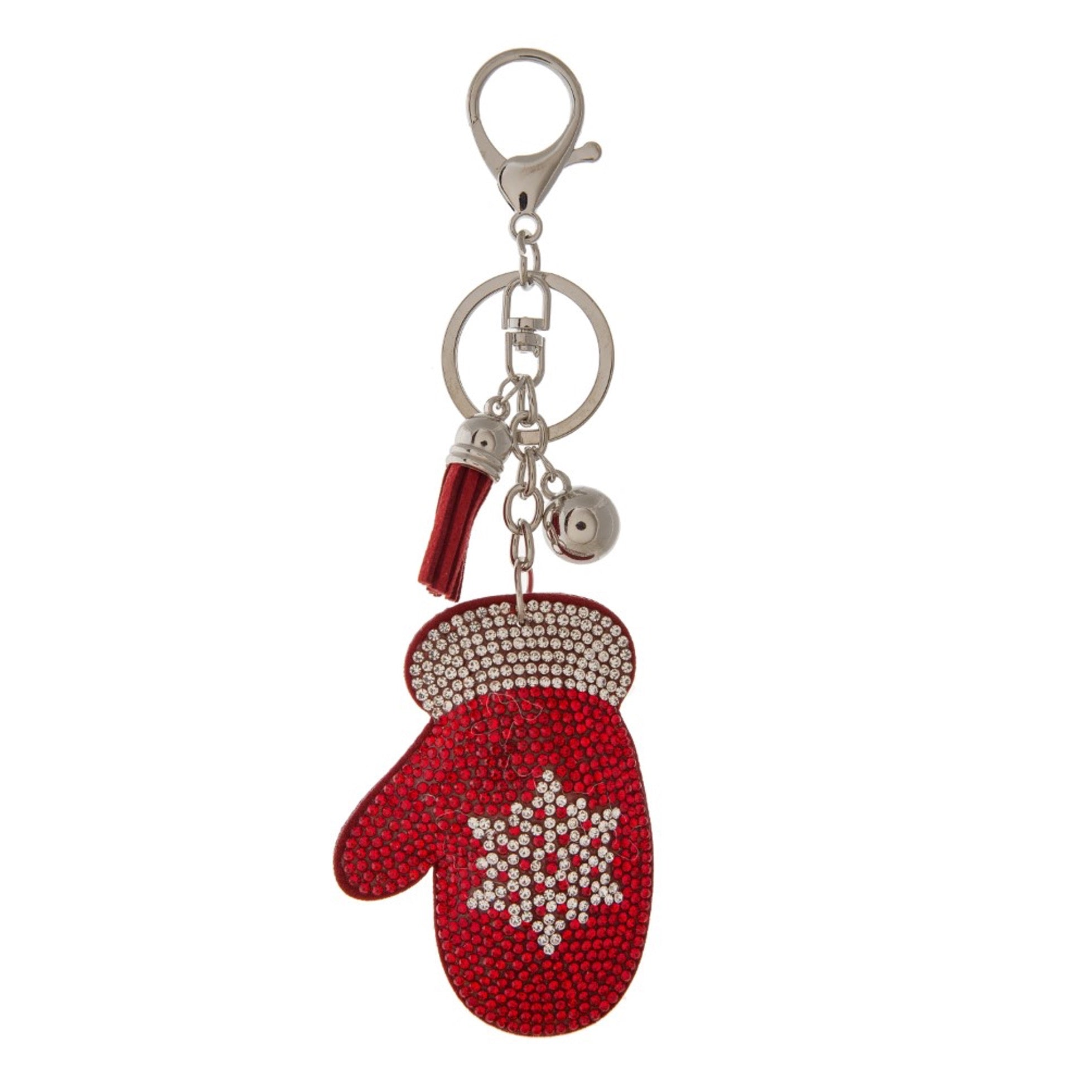 Studded Rhinestone Plush Keychain with Mitten Design - Cowtown Bling N Things