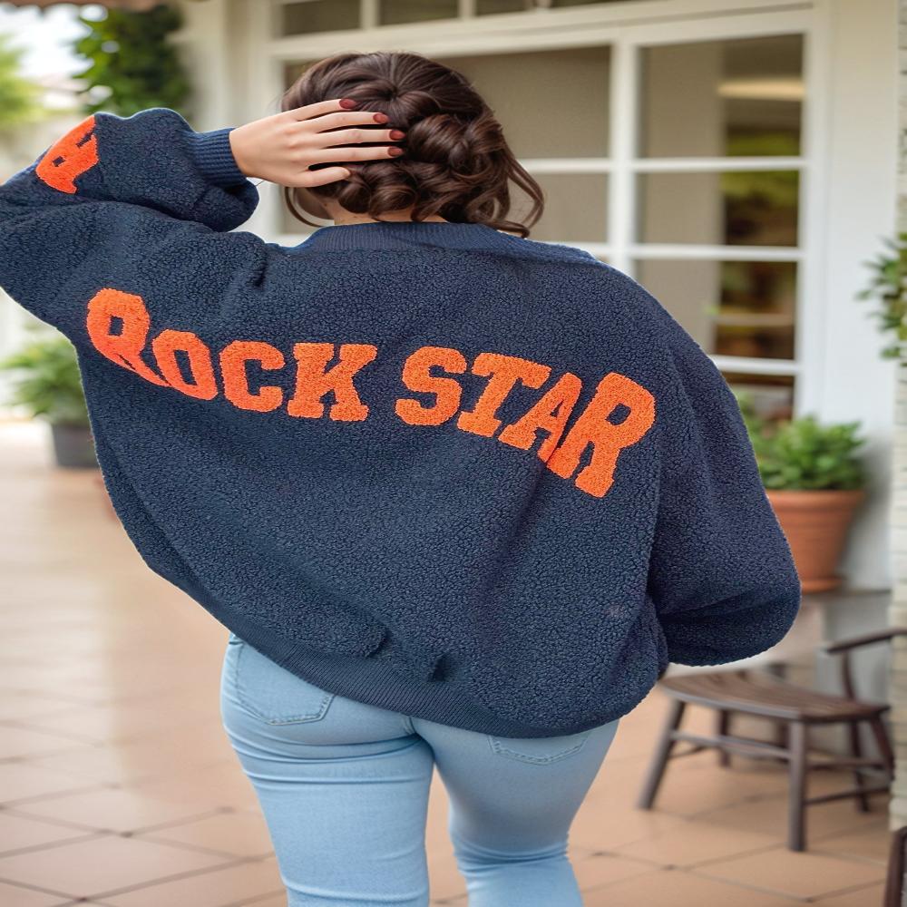 Favorite Girl |Rockstar | Bomber Jacket |Navy | OS