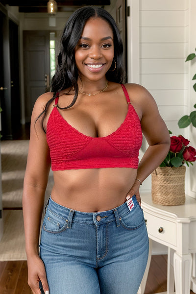 Zenana |Roses Are Red - Bralette | Red |S-3XL