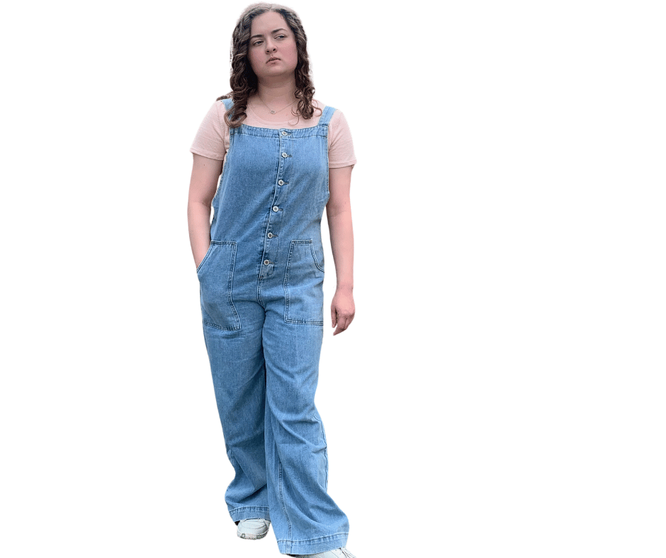 Open Back Denim  Overall for a contemporary and effortless look