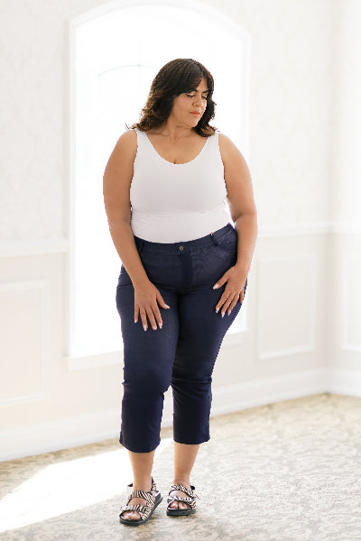 White Timeless Basics Tank by Yelete – The Ultimate Base Layer large model looking away front view