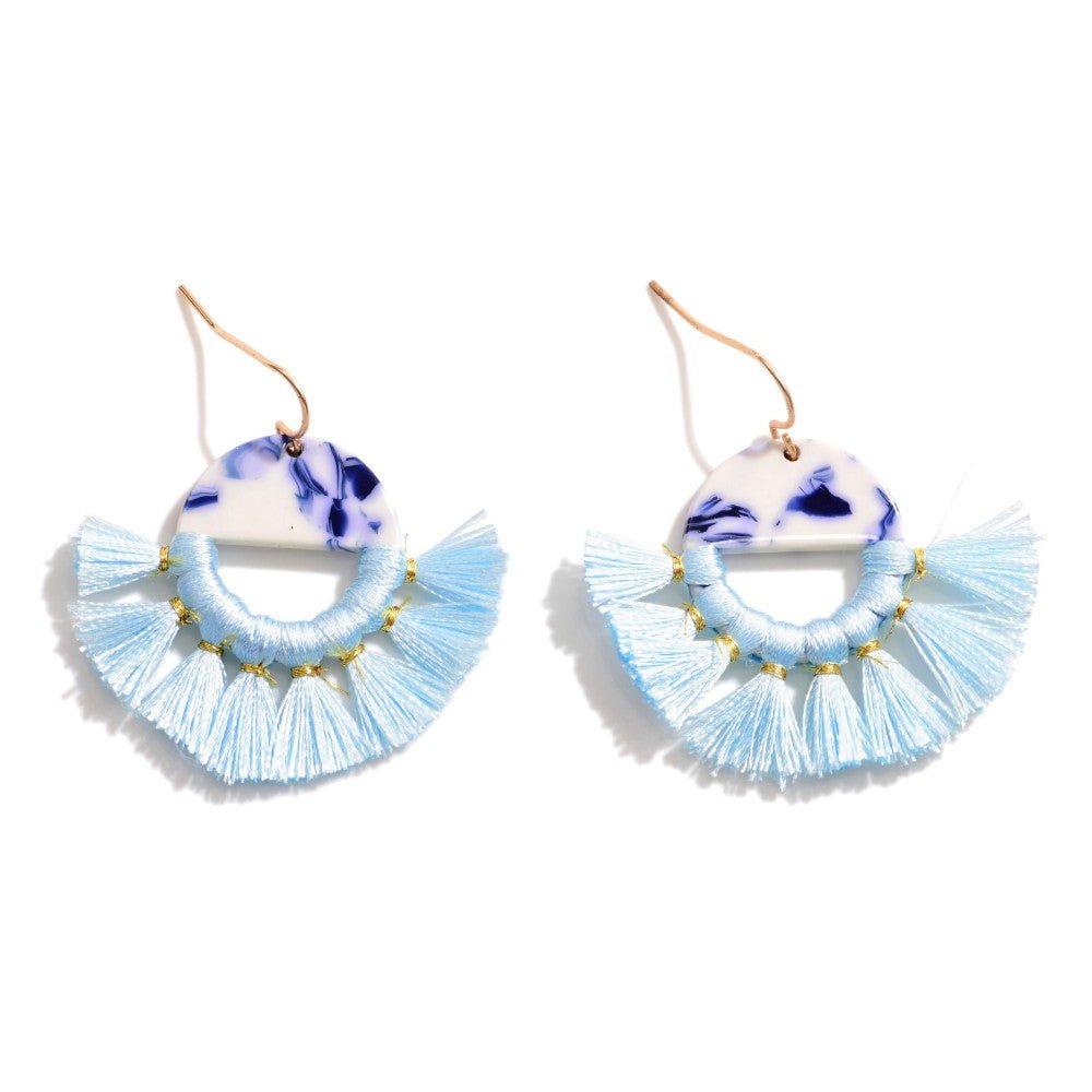 Acetate and Tassel Hoop Drop Earrings - Cowtown Bling N Things
