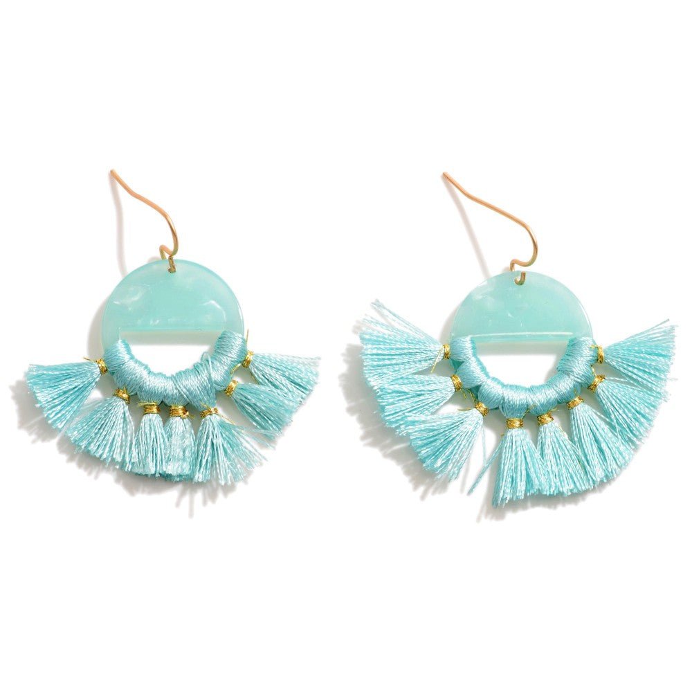 Acetate and Tassel Hoop Drop Earrings - Cowtown Bling N Things