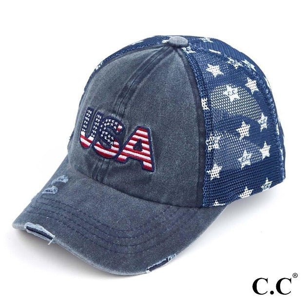 American Flag Vintage Baseball Cap - Cowtown Bling N Things