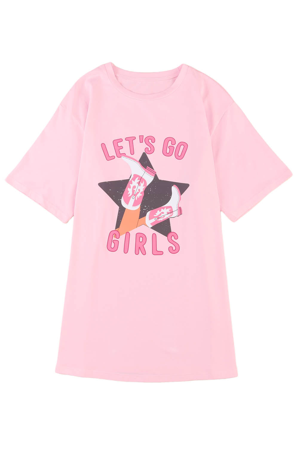 White Lets Go Girls Star Print Graphic Tee - Cowtown Bling N Things