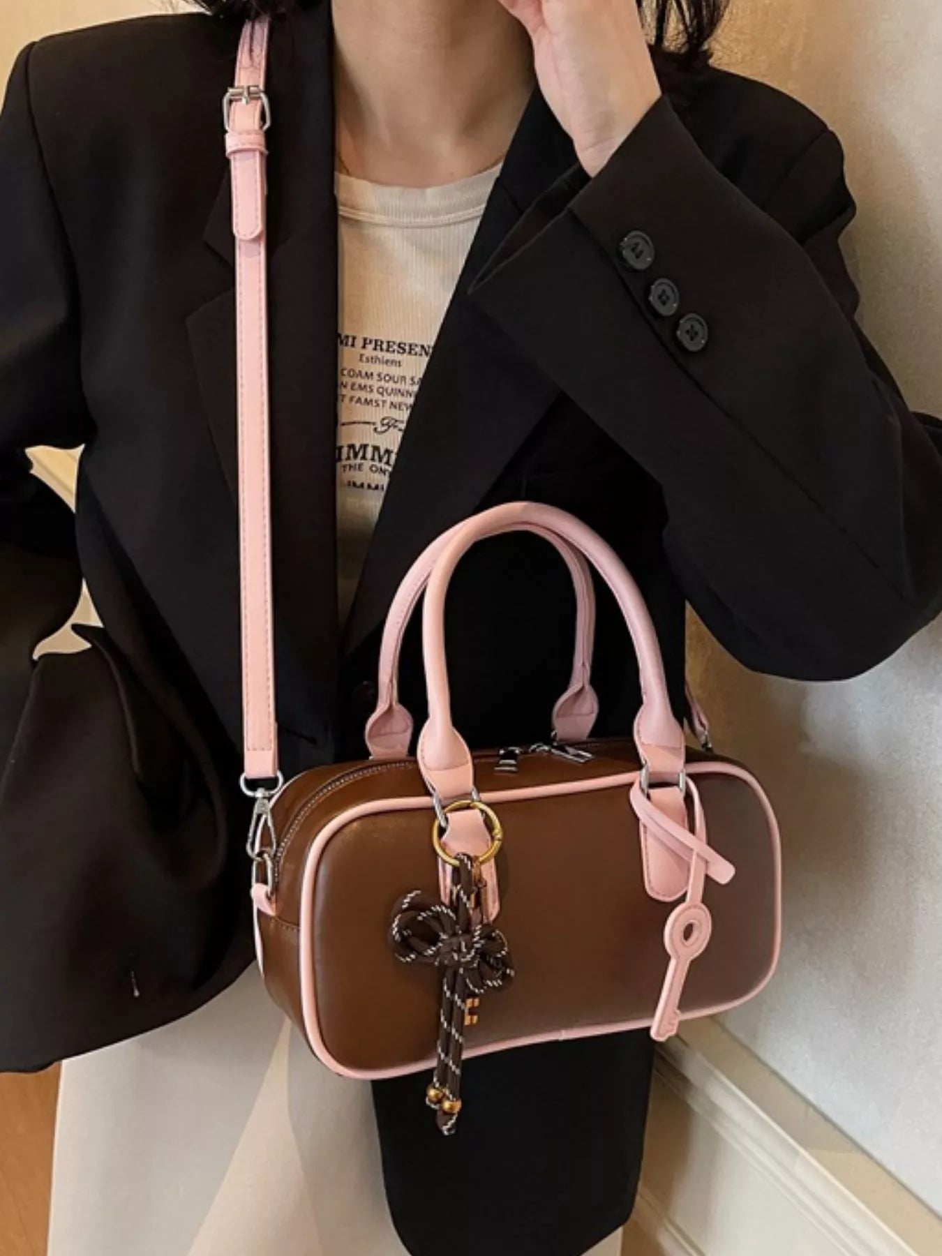 Barrel Crossbody Bag with Key Charm - Cowtown Bling N Things