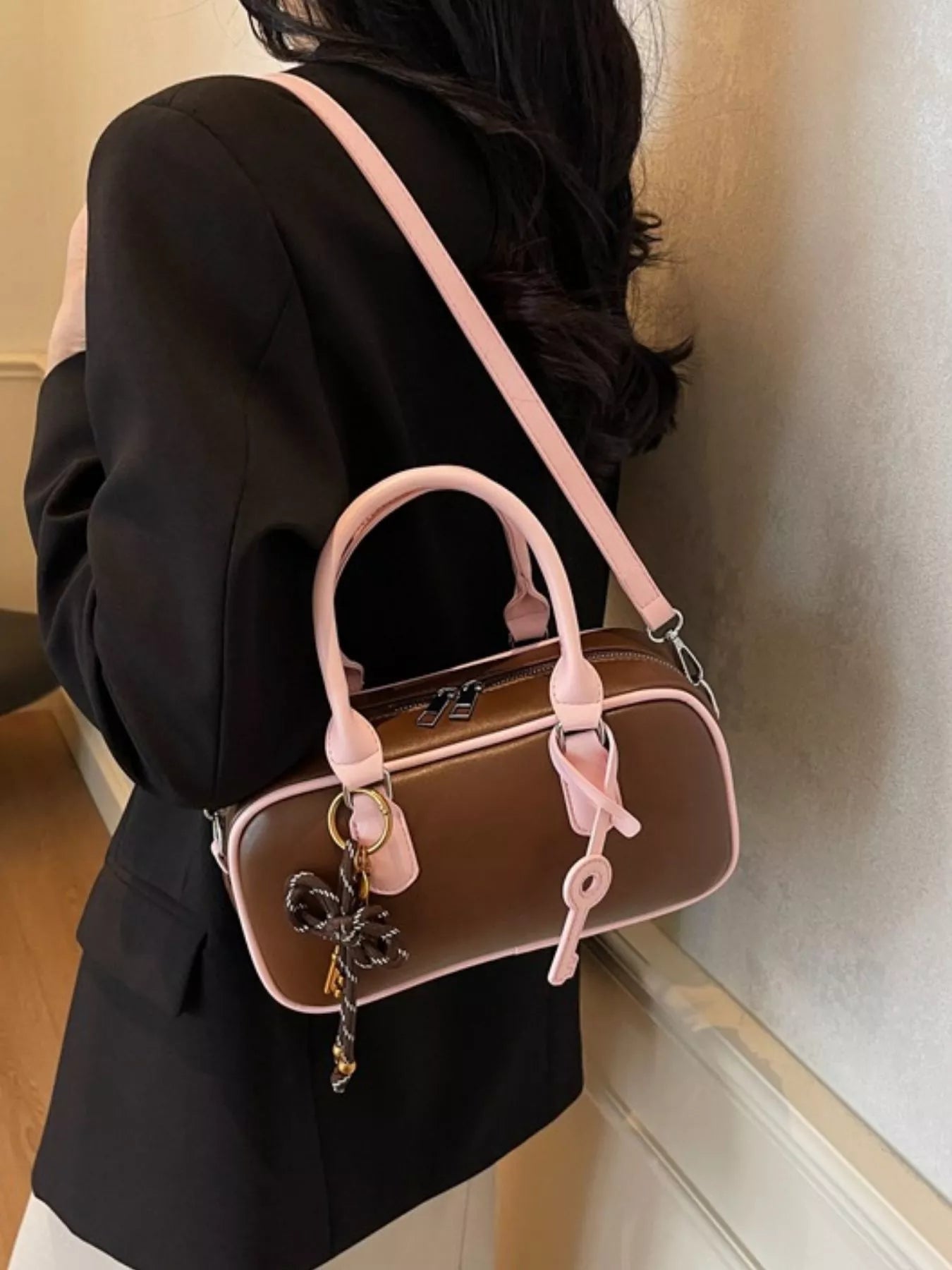 Barrel Crossbody Bag with Key Charm - Cowtown Bling N Things