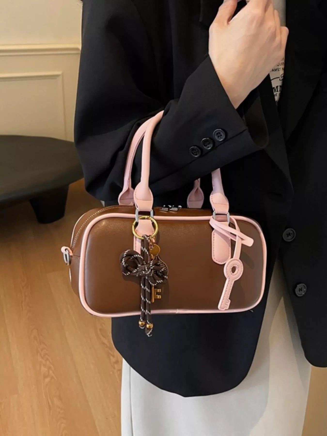 Barrel Crossbody Bag with Key Charm - Cowtown Bling N Things