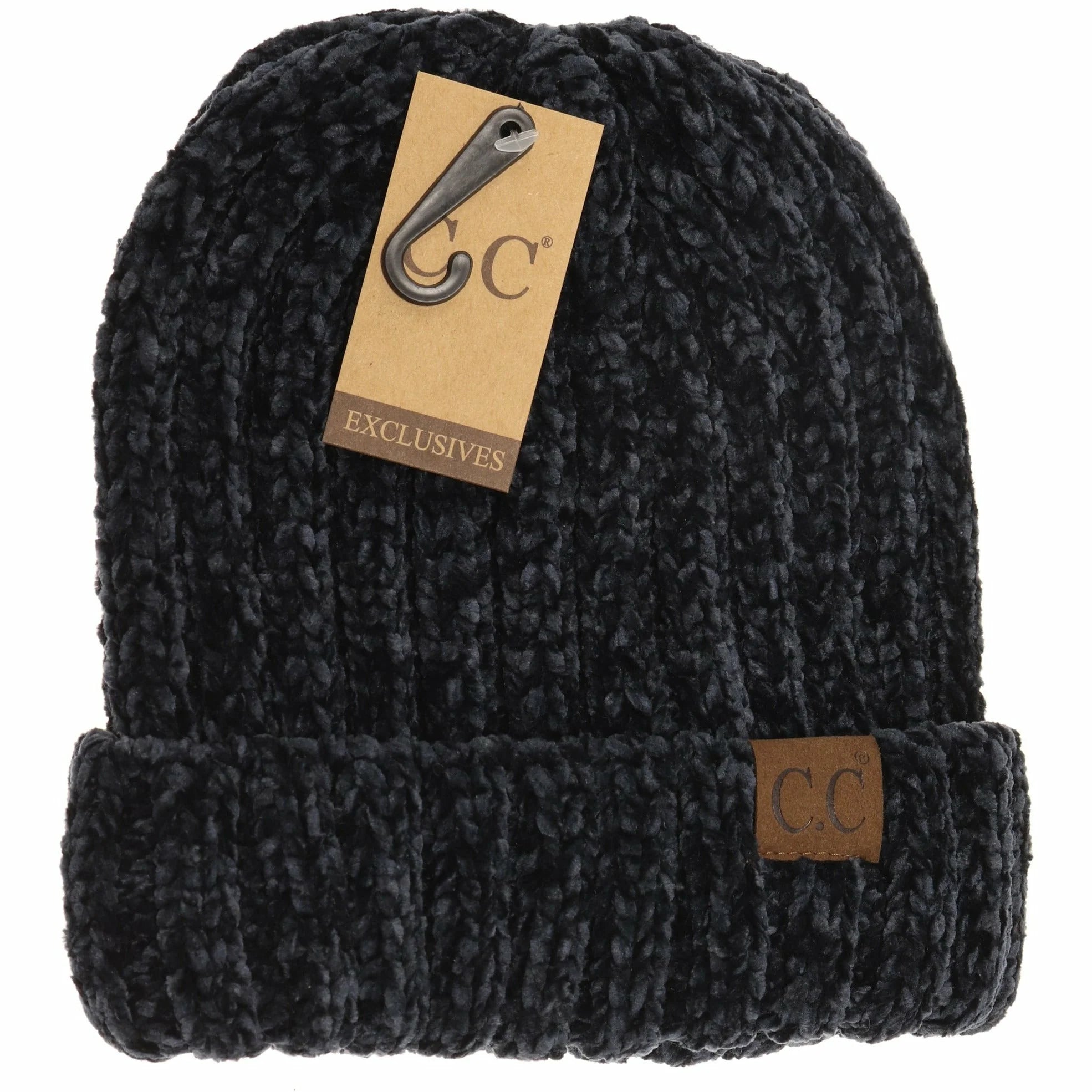 Solid Ribbed Chenille C.C Beanie - Cowtown Bling N Things