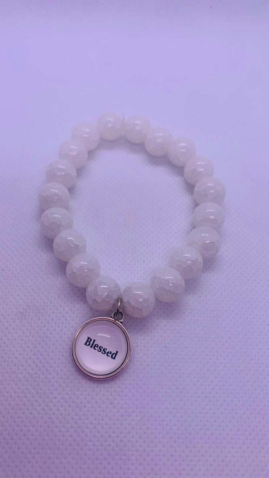 “Blessed” Charm Glass Bracelet - Cowtown Bling N Things