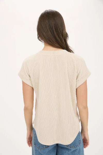 Blu Pepper Texas Short Sleeve Sweater Knit T-Shirt | Boutique Casual Knit Top - Cowtown Bling N Things
