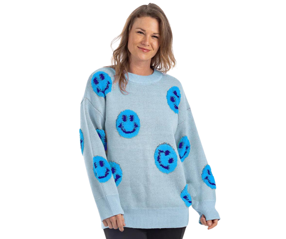 Happy Face Sweater - Cowtown Bling N Things